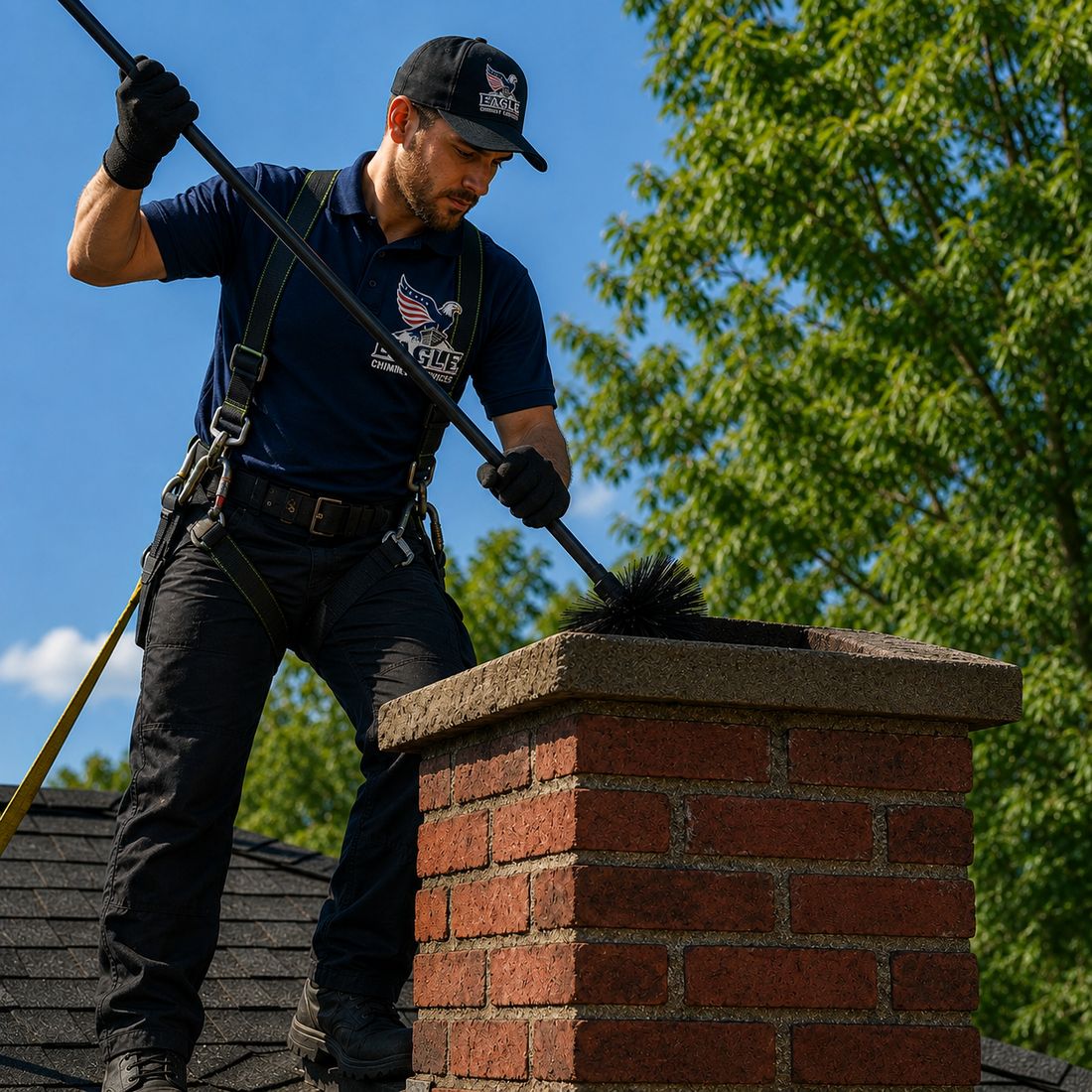 Chimney Cleaning service by Eagle Chimney Services